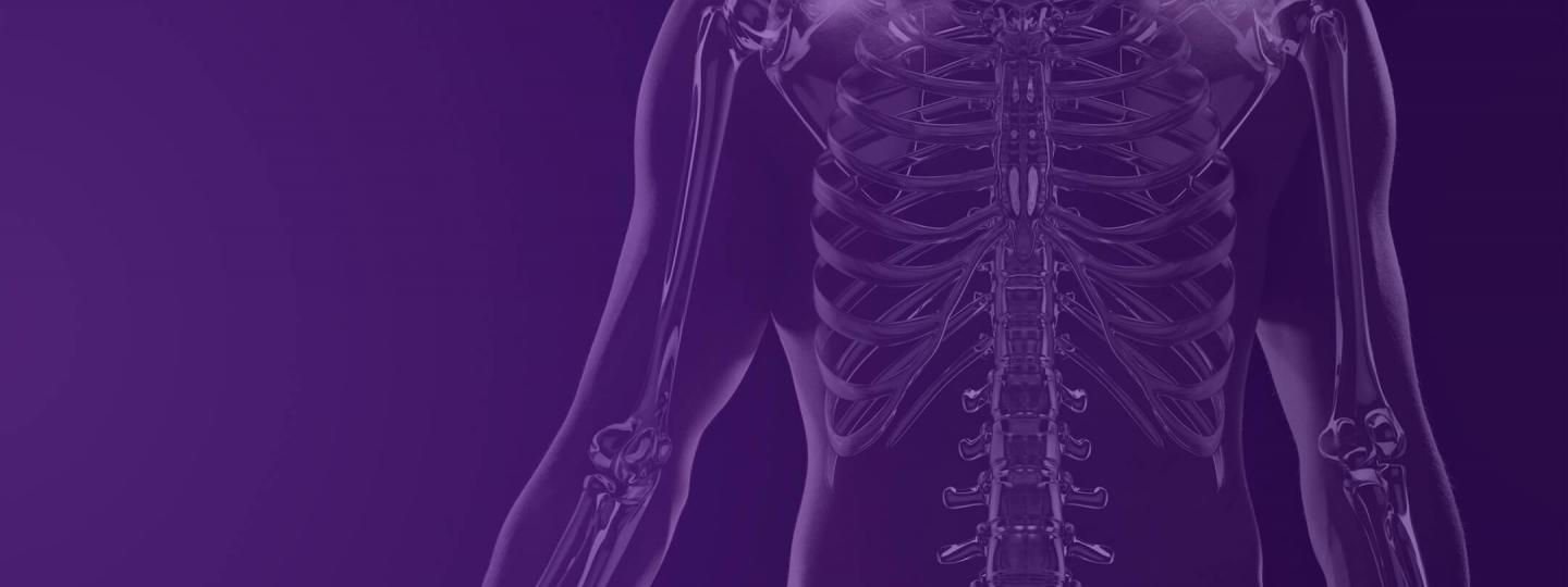 Composite image of man with visible metal skeleton